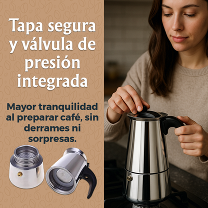 CAFETERA ITALIANA EXPRESS EN ACERO INOXIDABLE