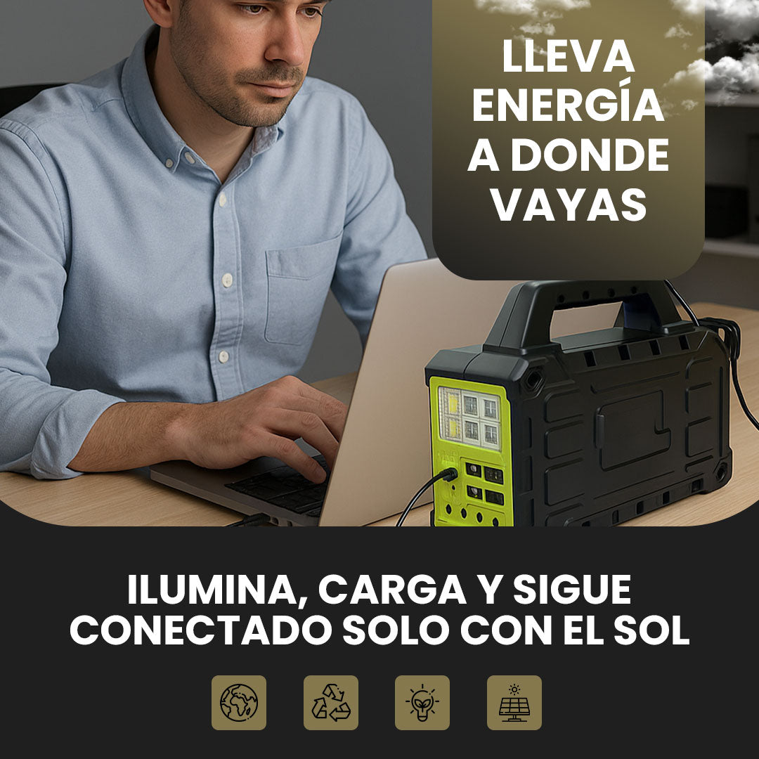 Estacion Carga solar Portatil Multiconexion Carga Rapida